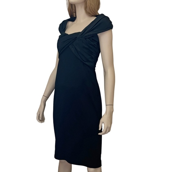 Tadashi Collection Dress Sheath Cocktail Twist Front Bodice Ruched Shoji - Picture 10 of 16